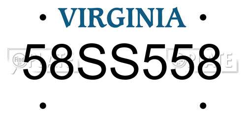 58SS558 Virginia License Plate