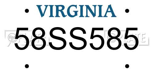 58SS585 Virginia License Plate