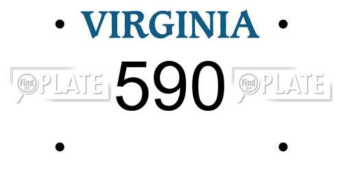 590 Virginia License Plate
