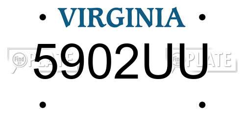 5902UU Virginia License Plate