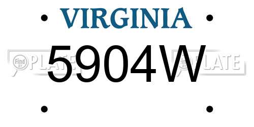 5904W Virginia License Plate