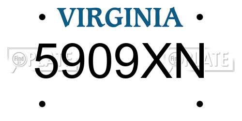 5909XN Virginia License Plate