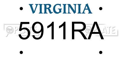 5911RA Virginia License Plate