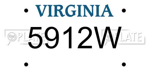 5912W Virginia License Plate