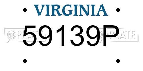 59139P Virginia License Plate