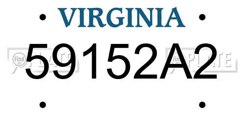 59152A2 Virginia License Plate