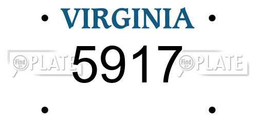 5917 Virginia License Plate