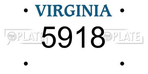 5918 Virginia License Plate