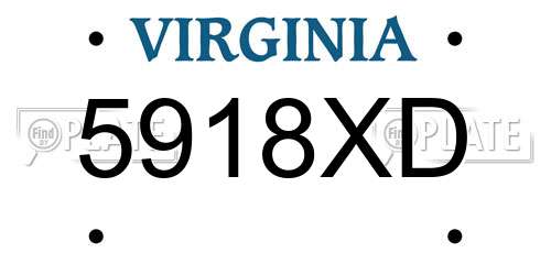 5918XD Virginia License Plate