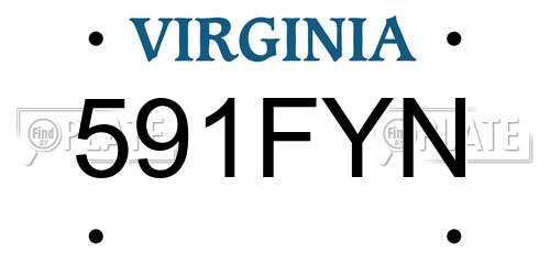 591FYN Virginia License Plate