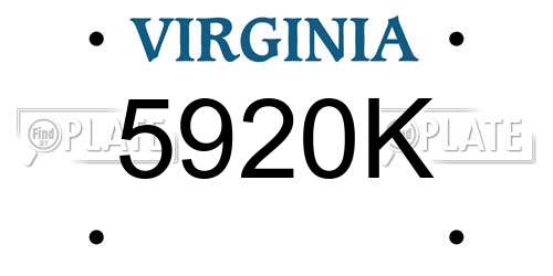 5920K Virginia License Plate