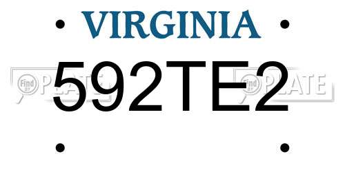 592TE2 Virginia License Plate