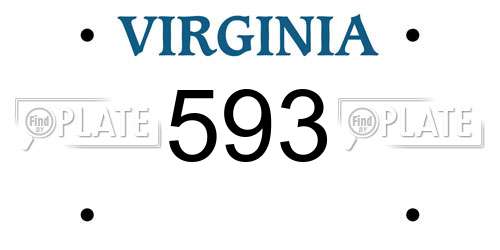 593 Virginia License Plate