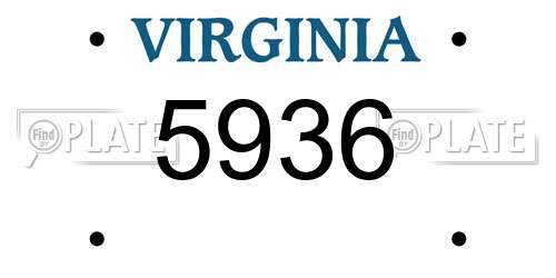 5936 Virginia License Plate