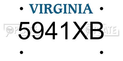 5941XB Virginia License Plate