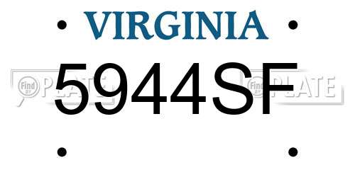 5944SF Virginia License Plate