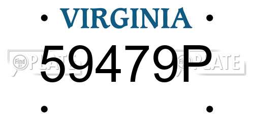 59479P Virginia License Plate