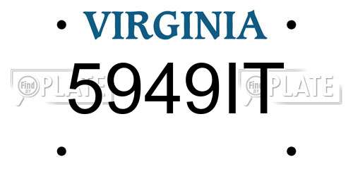 5949IT Virginia License Plate