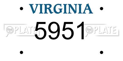 5951 Virginia License Plate