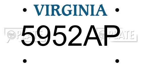 5952AP Virginia License Plate