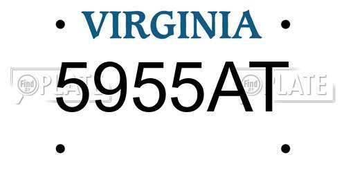 5955AT Virginia License Plate