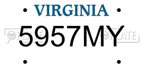 5957MY Virginia License Plate