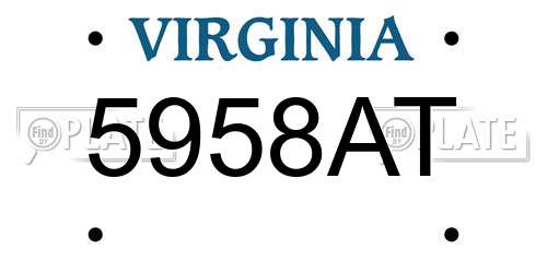 5958AT Virginia License Plate