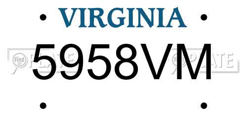 5958VM Virginia License Plate