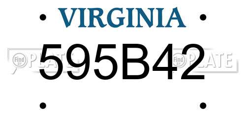 595B42 Virginia License Plate
