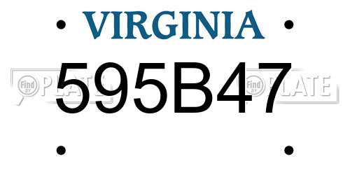 595B47 Virginia License Plate