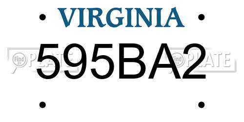595BA2 Virginia License Plate