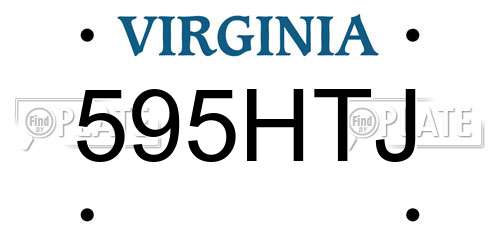 595HTJ Virginia License Plate