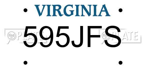 595JFS Virginia License Plate