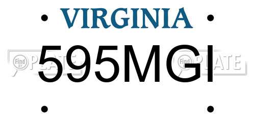 595MGI Virginia License Plate
