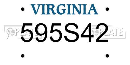 595S42 Virginia License Plate