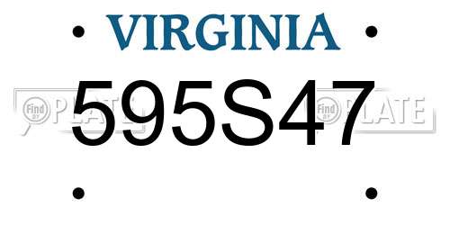 595S47 Virginia License Plate