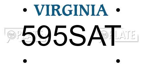 595SAT Virginia License Plate