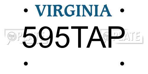 595TAP Virginia License Plate