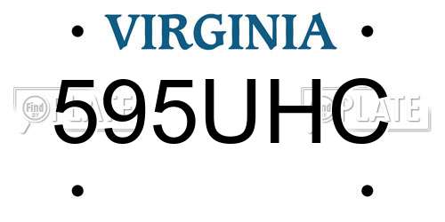 595UHC Virginia License Plate