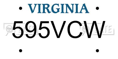 595VCW Virginia License Plate