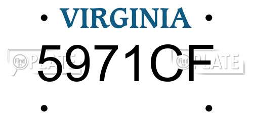 5971CF Virginia License Plate