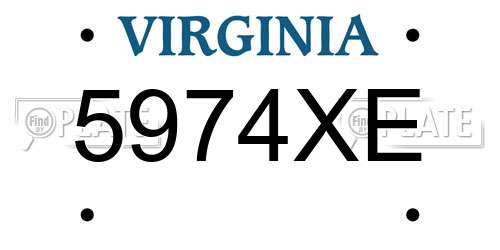 5974XE Virginia License Plate