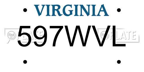 597WVL Virginia License Plate