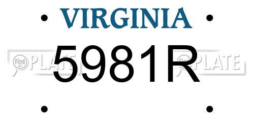 5981R Virginia License Plate