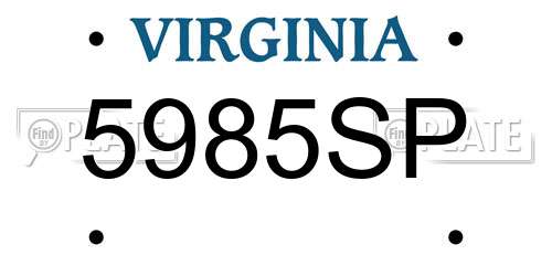 5985SP Virginia License Plate
