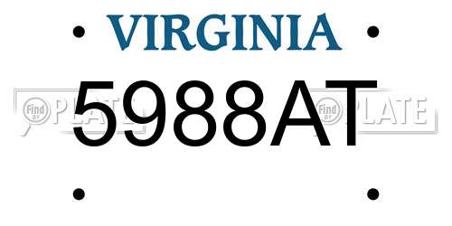 5988AT Virginia License Plate