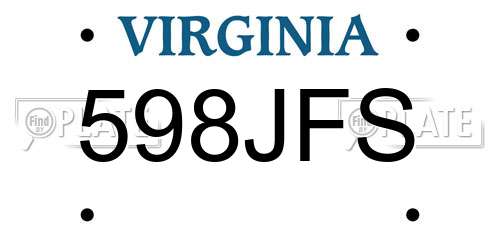 598JFS Virginia License Plate