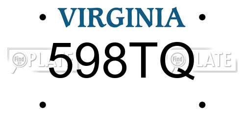 598TQ Virginia License Plate