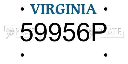 59956P Virginia License Plate