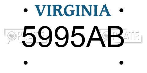 5995AB Virginia License Plate